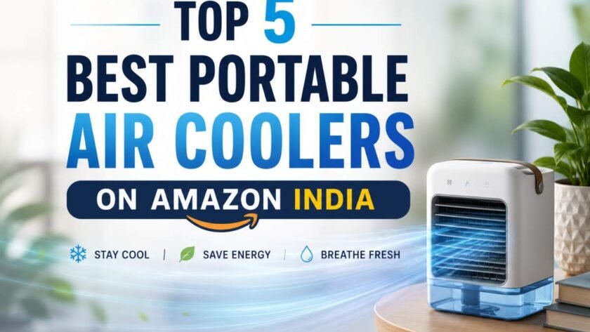 Top 5 best portable air coolers on Amazon India including mini USB coolers, mist fans, and desk cooling devices for summer