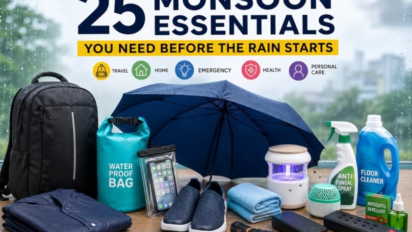 25 Monsoon Essentials You Need Before the Rain Starts (2026) 1 25 Monsoon Essentials You Need Before the Rain Starts (2026)