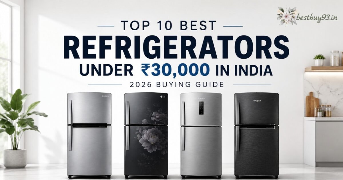 Best refrigerators under 30000 in India 2026 featuring Samsung, LG, Bosch, Whirlpool, Haier, and Godrej models.