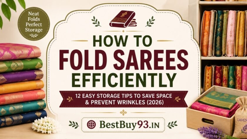 Best Way to Fold Sarees Without Wrinkles (2026) 1 Best Way to Fold Sarees Without Wrinkles (2026) FI