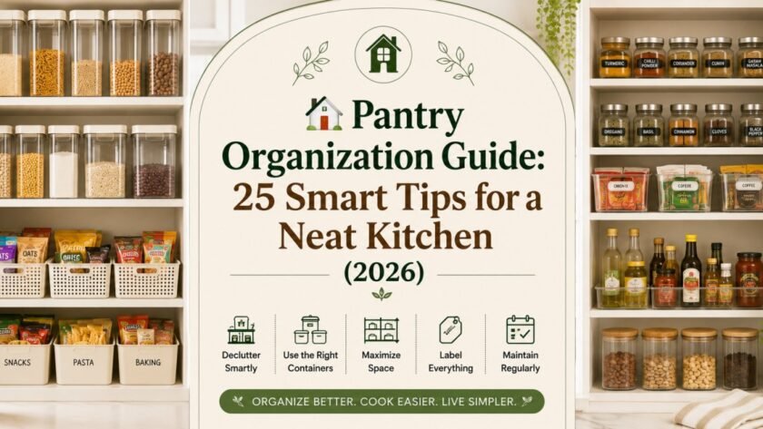 Pantry Organization Guide 25 Smart Kitchen Tips 1 Looking for a simple Pantry Organization Guide? Discover 25 smart tips for decluttering shelves, organizing food categories, using storage bins and containers, maximizing space and maintaining a neat kitchen in 2026.