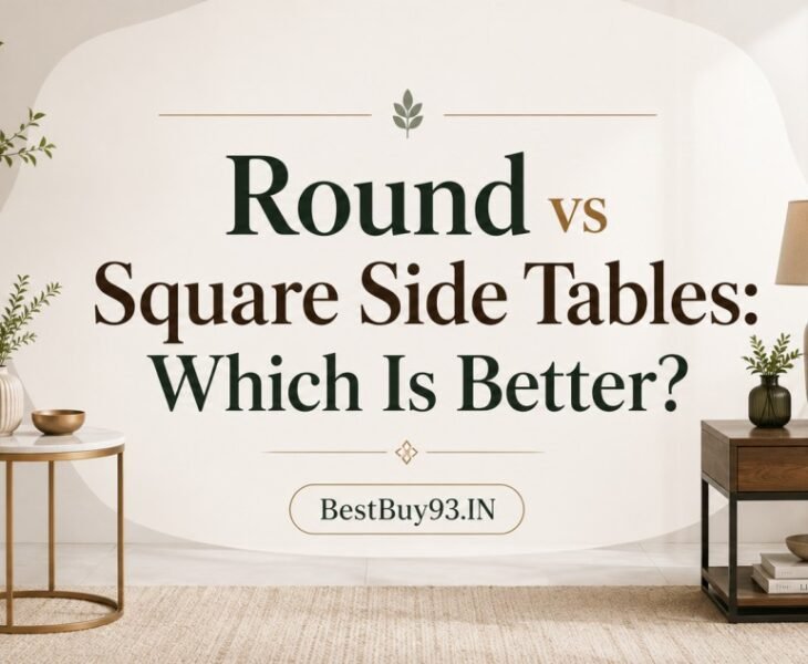 Round vs Square Side Tables: Which Is Better? Compare both shapes based on space, surface area, storage, sofa compatibility, styling and everyday functionality to find the right option for your living room.