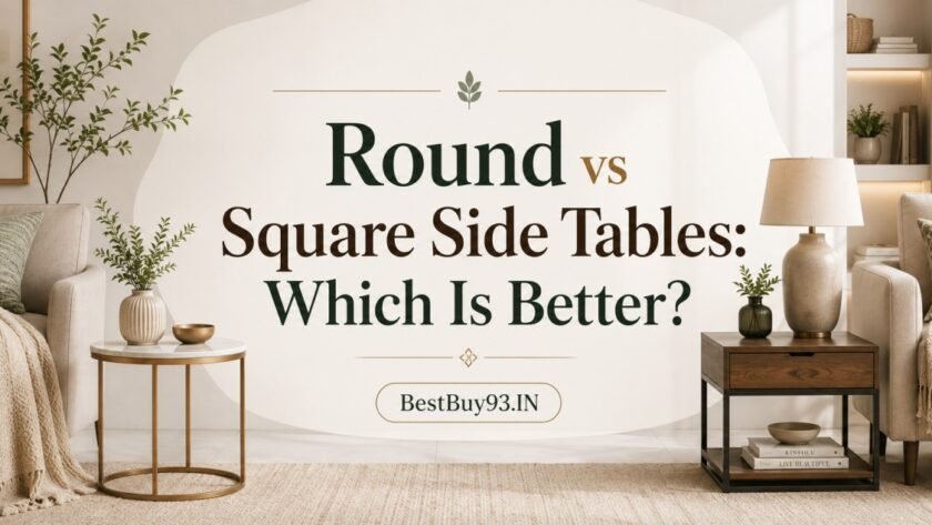 Round vs Square Side Tables: Which Is Better? Compare both shapes based on space, surface area, storage, sofa compatibility, styling and everyday functionality to find the right option for your living room.