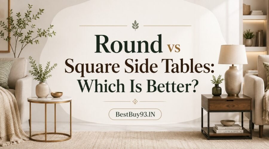 Round vs Square Side Tables: Which Is Better? Compare both shapes based on space, surface area, storage, sofa compatibility, styling and everyday functionality to find the right option for your living room.