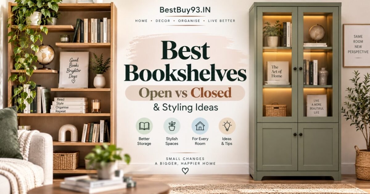 Best Bookshelves Open vs Closed & Styling Ideas FI