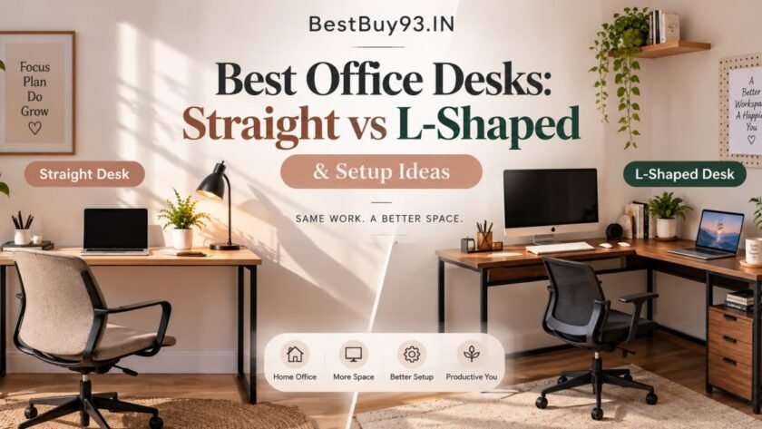 Best Office Desks: Straight vs L-Shaped & Setup Ideas 1 Best Office Desks Straight vs L-Shaped & Setup Ideas FI