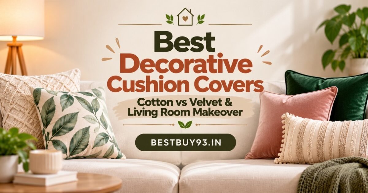 Best Decorative Cushion Covers Cotton vs Velvet & Living Room Makeover FI