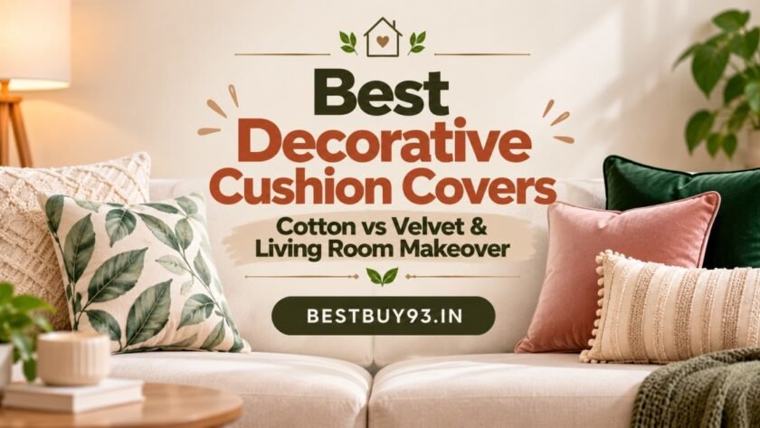Best Decorative Cushion Covers: Cotton vs Velvet 1 Best Decorative Cushion Covers Cotton vs Velvet & Living Room Makeover FI